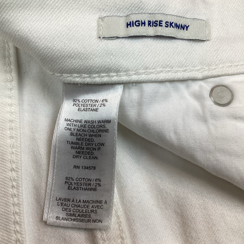 Vineyard Vines High Rise Skinny Jeans White Raw Hem 29 - Picture 10 of 15